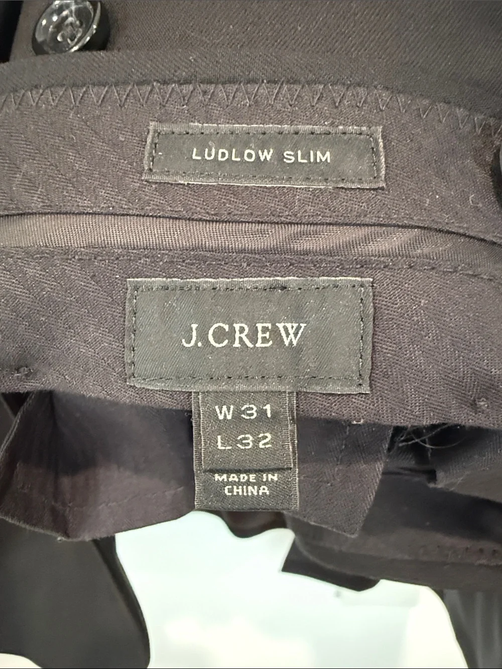 J. Crew Ludlow Black Shawl-Collar Tuxedo Jacket 36R and Tuxedo Pants 31x32